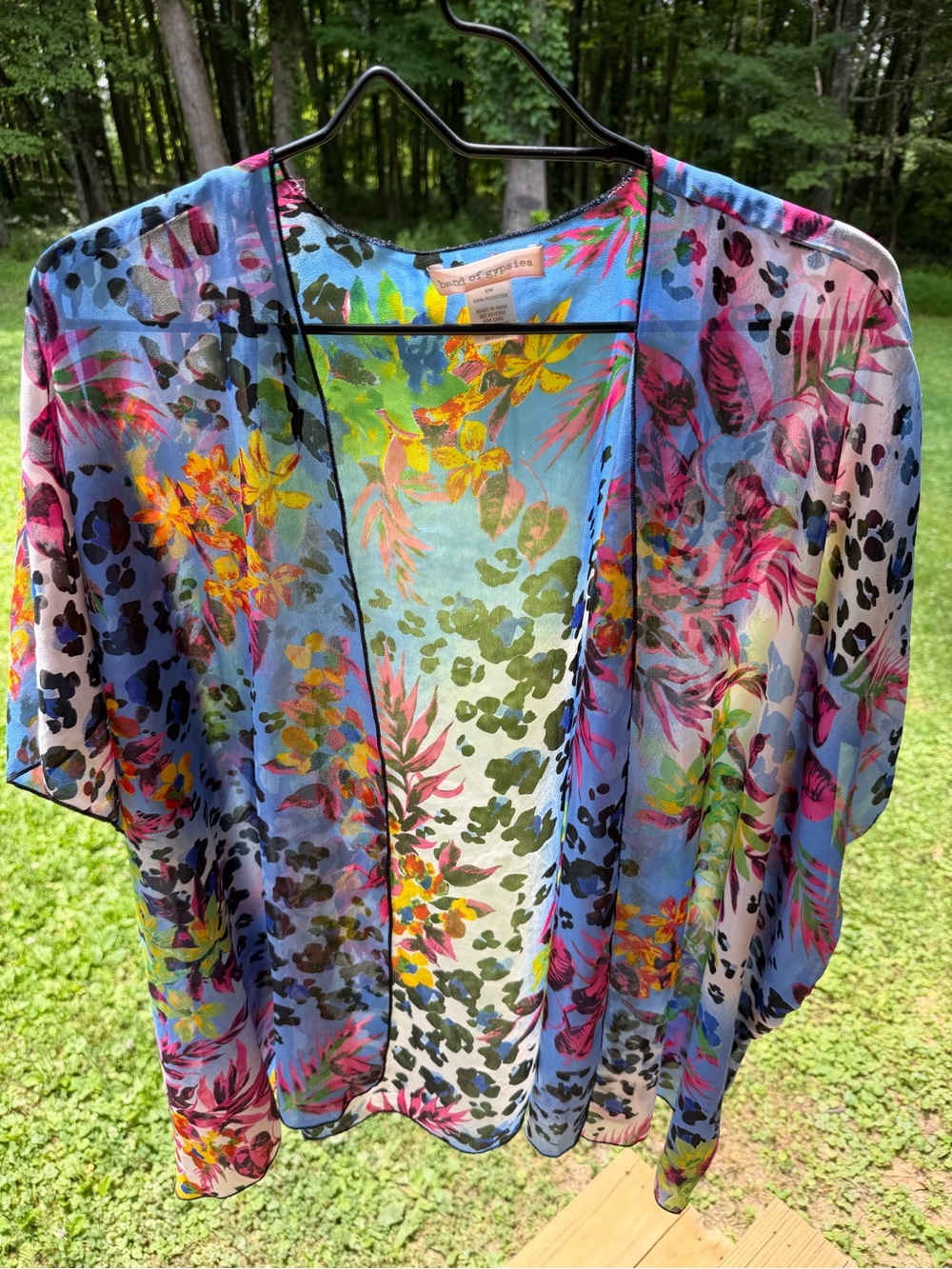 BAND OF GYPSIES Floral Tropical Colorful Kimono Size S/M